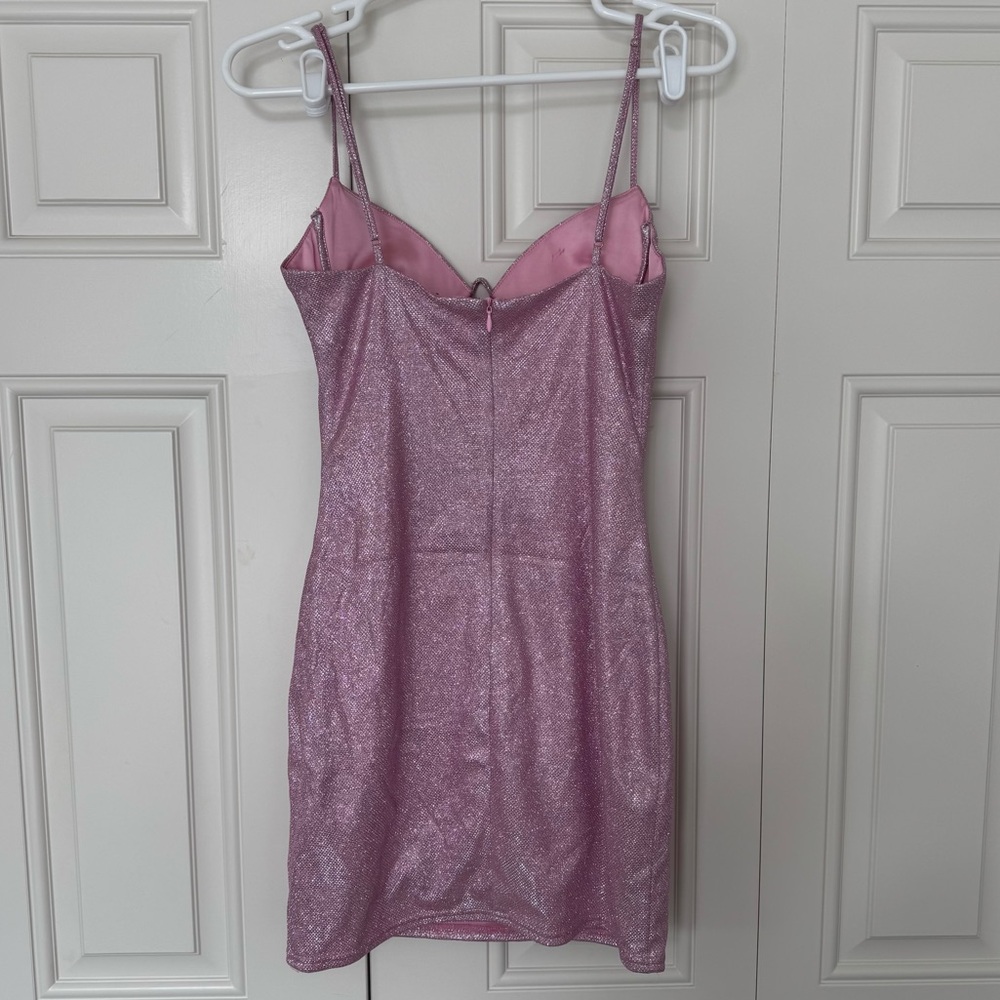 New Babyboo Mya Pink Glitter Mini Dress - Picture 6 of 9